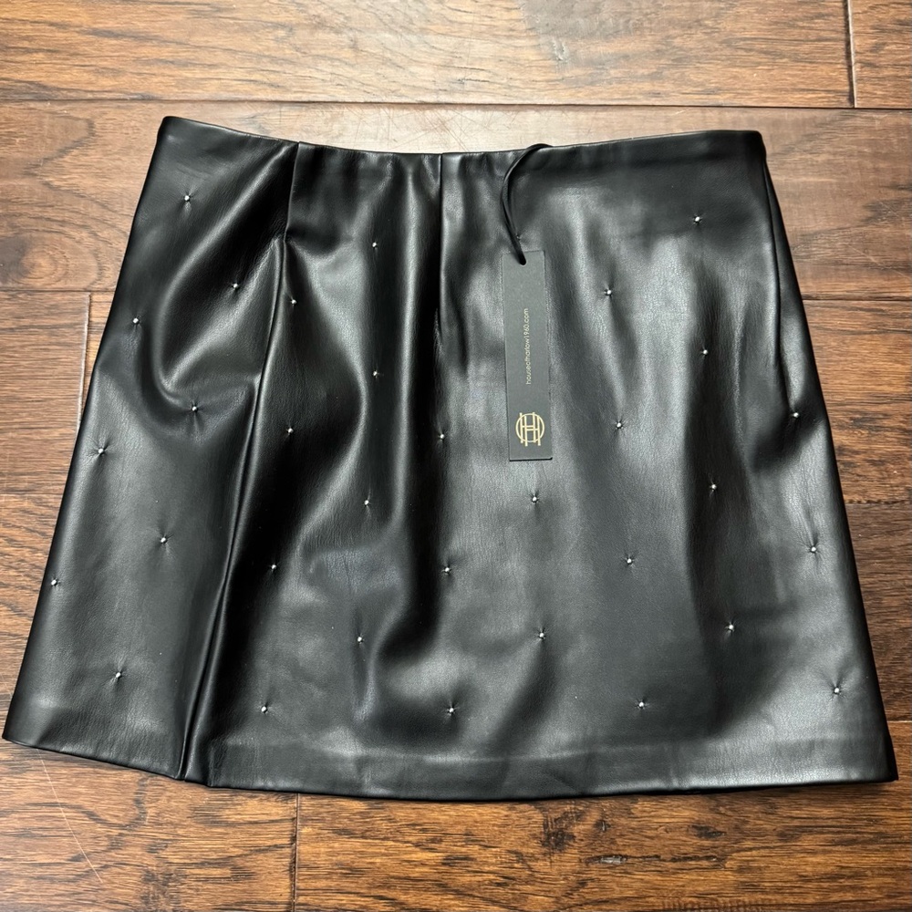 House of Harlow 1960 (NWT) Vegan Leather studded black mini skirt